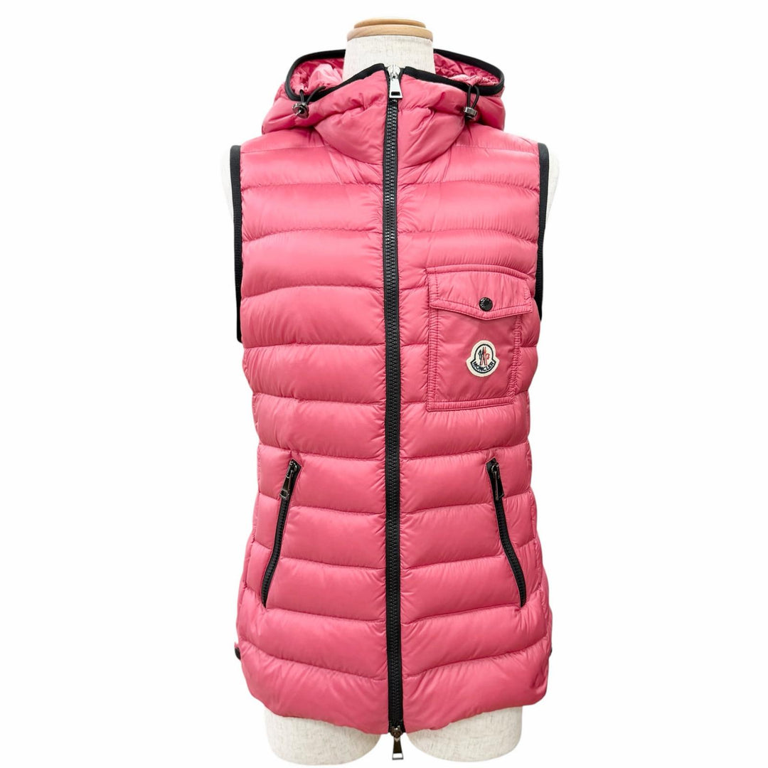 Great MONCLER Down vest GLYCO Logo patch, hooded, jacket pink 1 H10931A00062