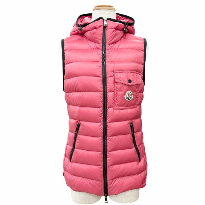 Great MONCLER Down vest GLYCO Logo patch, hooded, jacket pink 1 H10931A00062