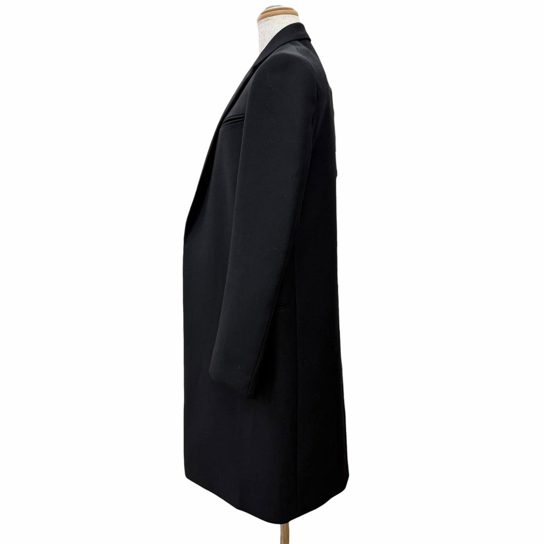 Excellent CELINE coat Phoebe Philo era Crombie Long black wool 34 2 8H28/7107