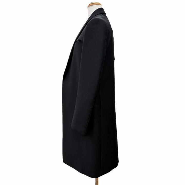 Excellent CELINE coat Phoebe Philo era Crombie Long black wool 34 2 8H28/7107