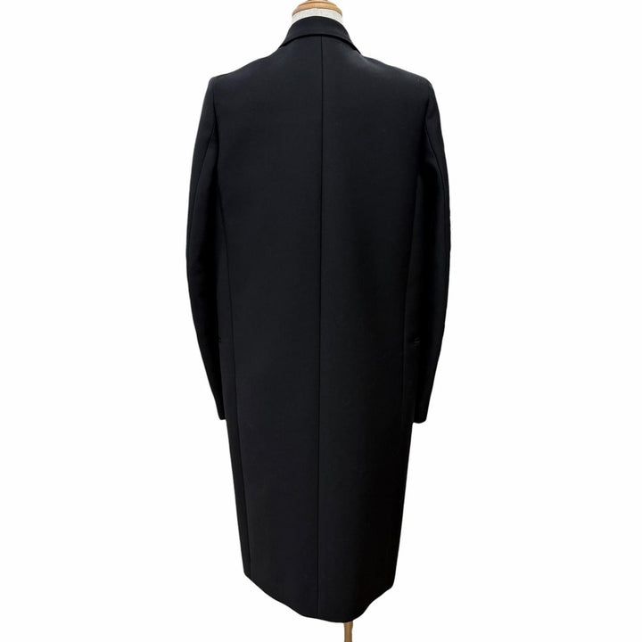 Excellent CELINE coat Phoebe Philo era Crombie Long black wool 34 2 8H28/7107