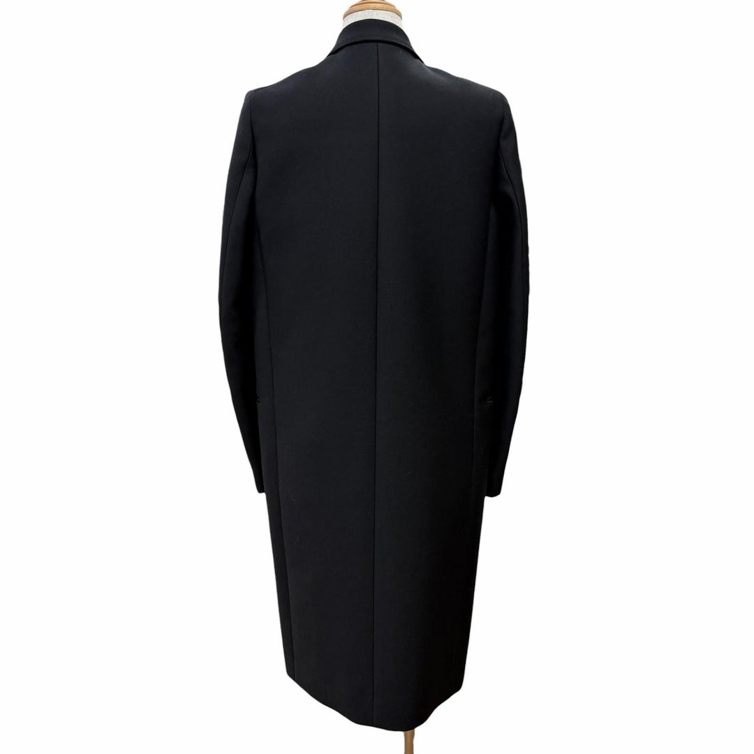 Excellent CELINE coat Phoebe Philo era Crombie Long black wool 34 2 8H28/7107