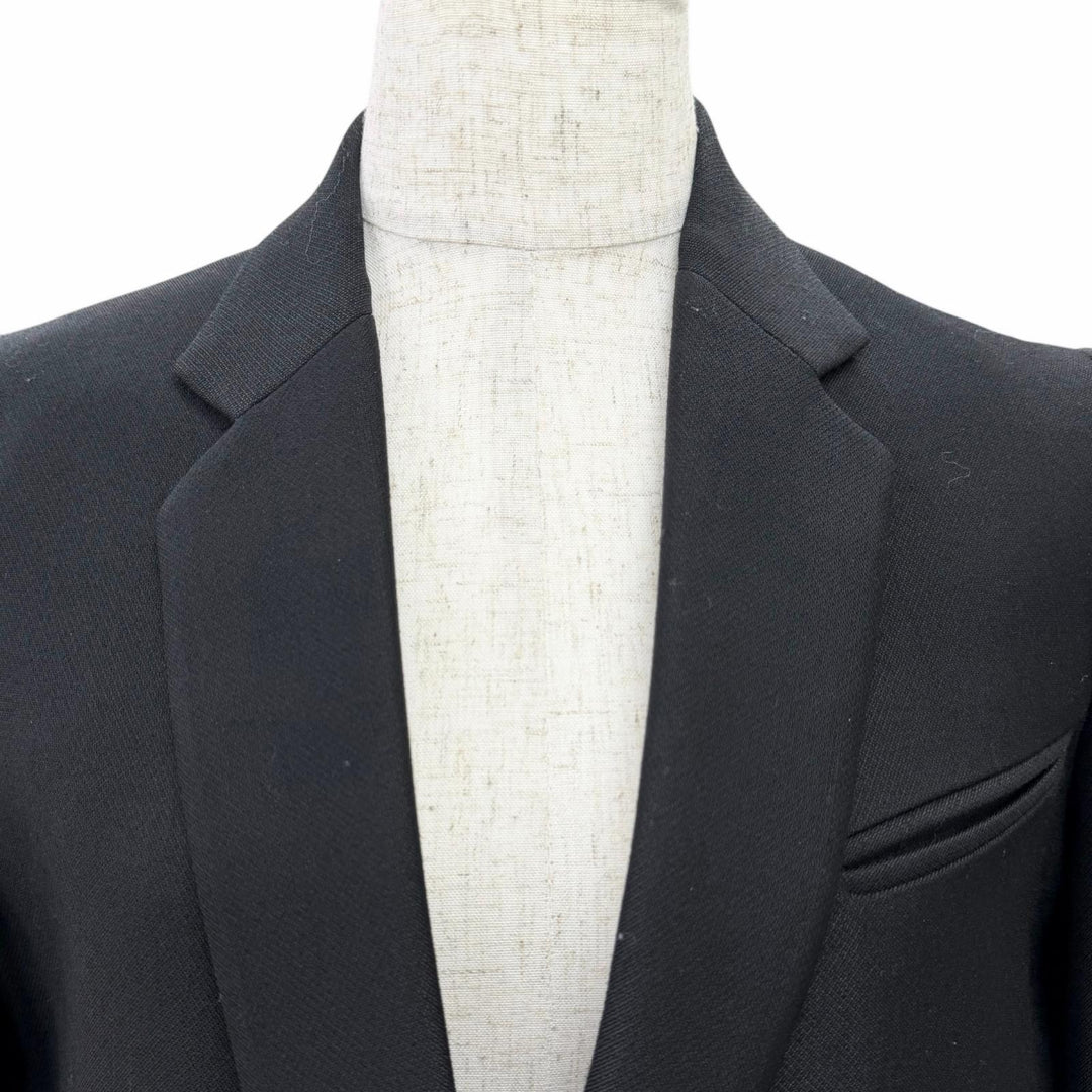 Excellent CELINE coat Phoebe Philo era Crombie Long black wool 34 2 8H28/7107
