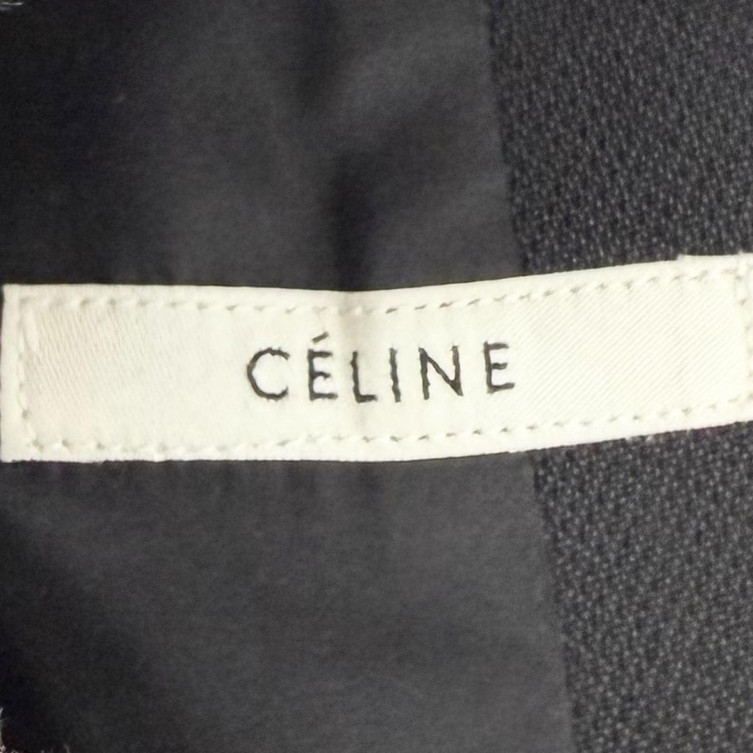Excellent CELINE coat Phoebe Philo era Crombie Long black wool 34 2 8H28/7107