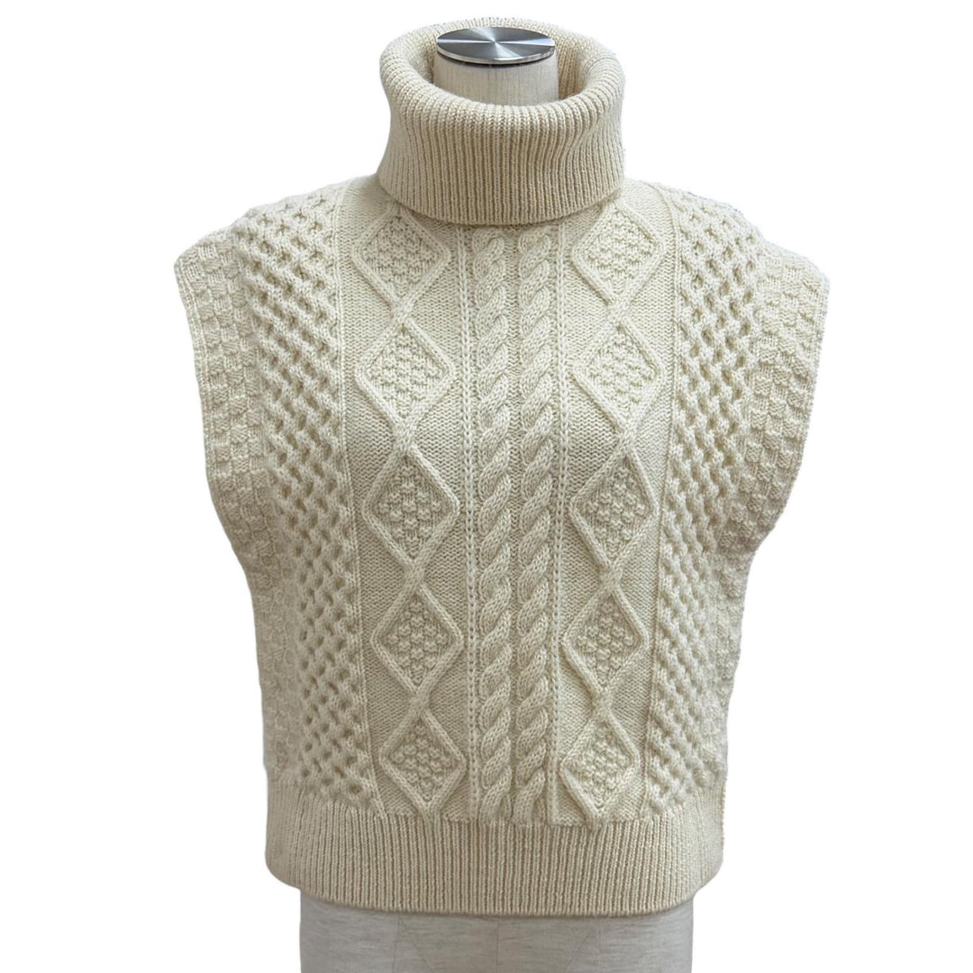 Great SAINT LAURENT PARIS Best Cable knit turtleneck wool sweater wool XS 480366