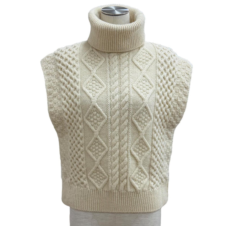 Great SAINT LAURENT PARIS Best Cable knit turtleneck wool sweater wool XS 480366