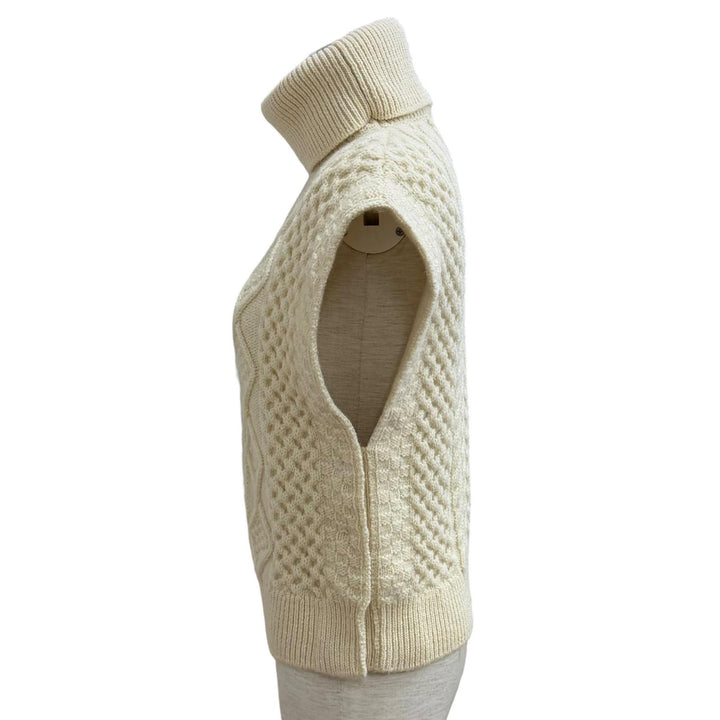 Great SAINT LAURENT PARIS Best Cable knit turtleneck wool sweater wool XS 480366