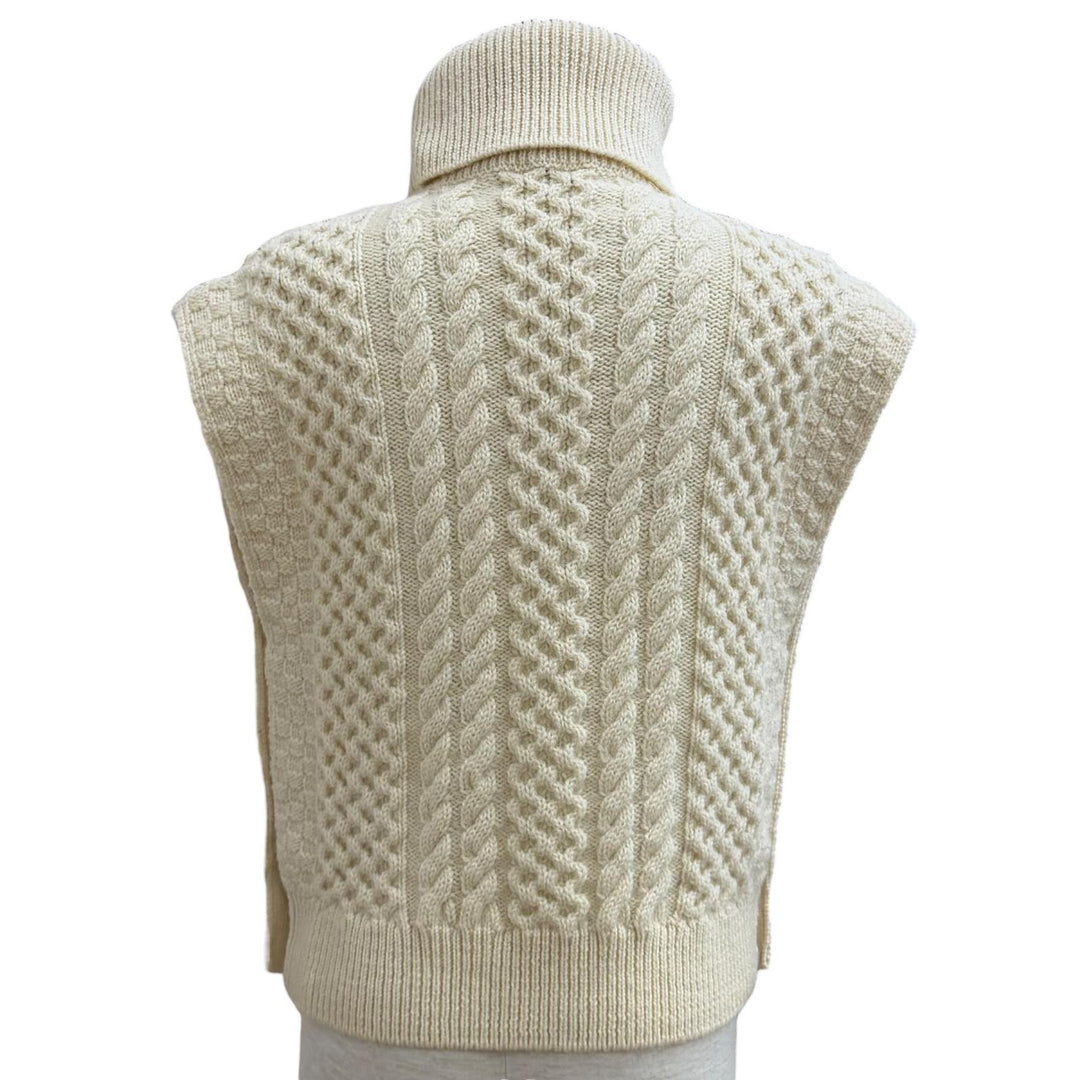 Great SAINT LAURENT PARIS Best Cable knit turtleneck wool sweater wool XS 480366