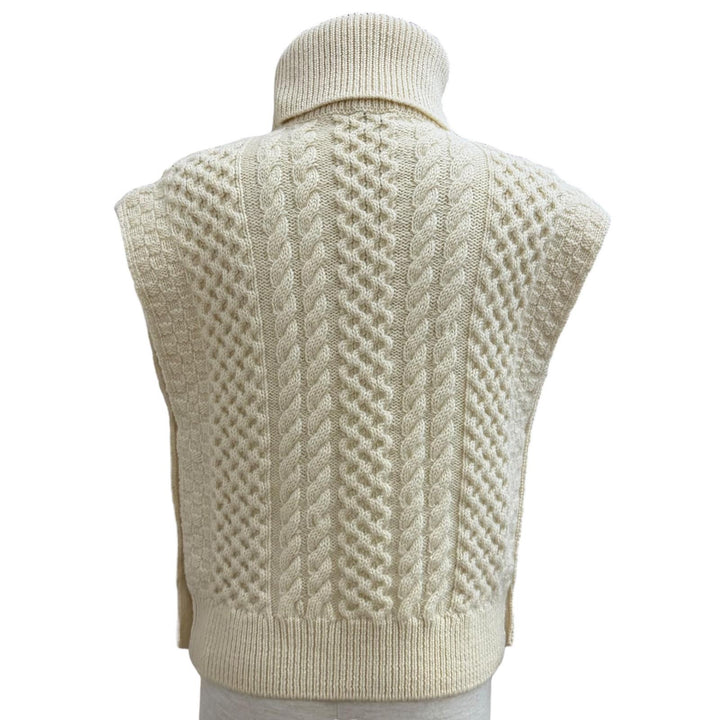 Great SAINT LAURENT PARIS Best Cable knit turtleneck wool sweater wool XS 480366