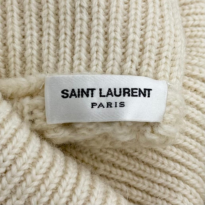Great SAINT LAURENT PARIS Best Cable knit turtleneck wool sweater wool XS 480366