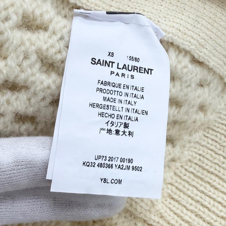 Great SAINT LAURENT PARIS Best Cable knit turtleneck wool sweater wool XS 480366