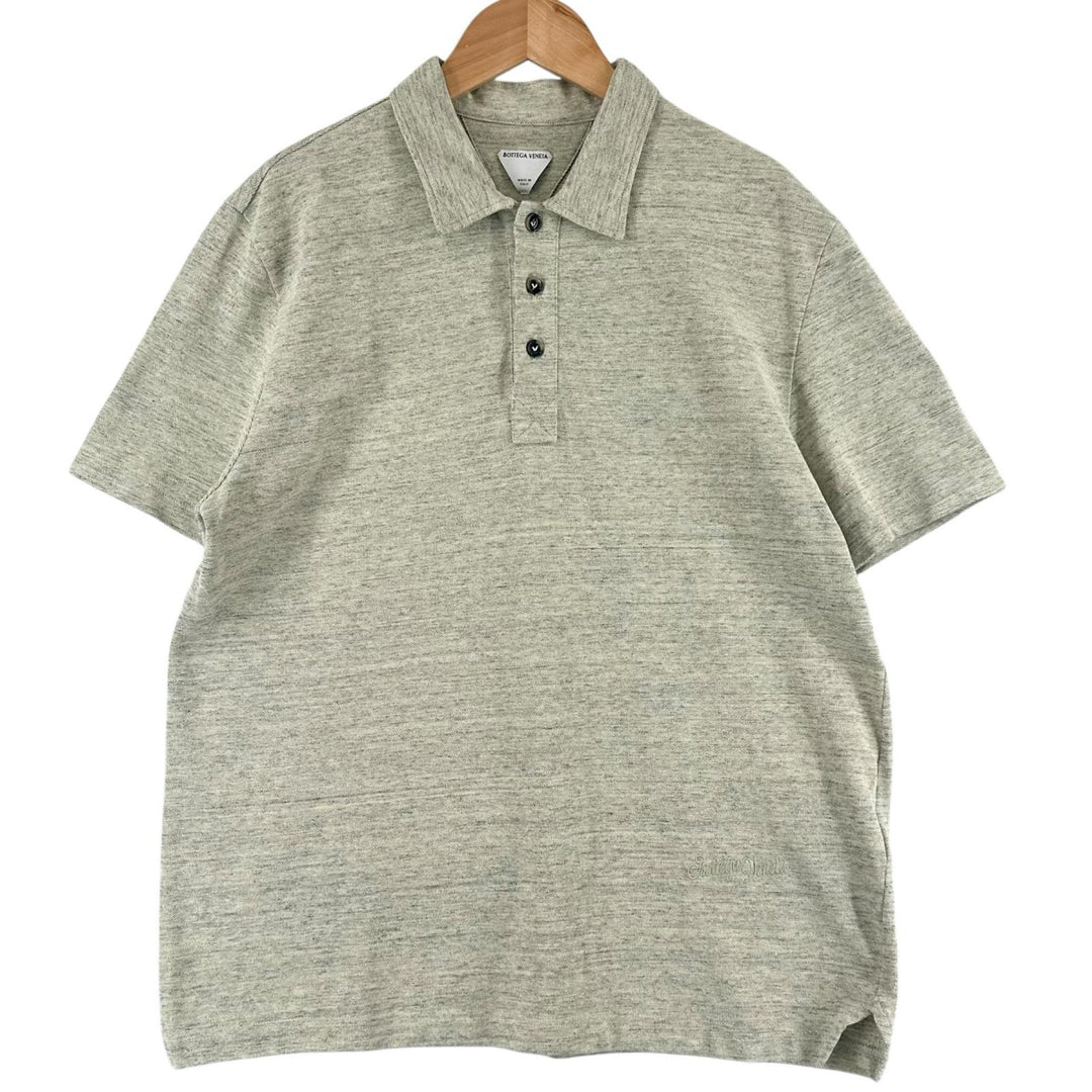 Great BOTTEGAVENETA Short sleeve polo shirt Melange green cotton mens XS 820677