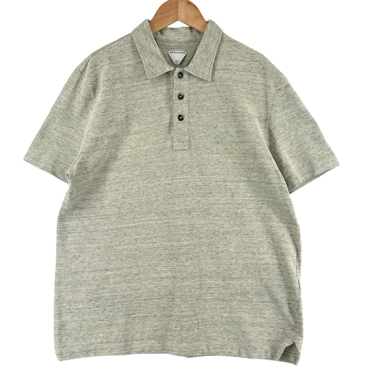 Great BOTTEGAVENETA Short sleeve polo shirt Melange green cotton mens XS 820677