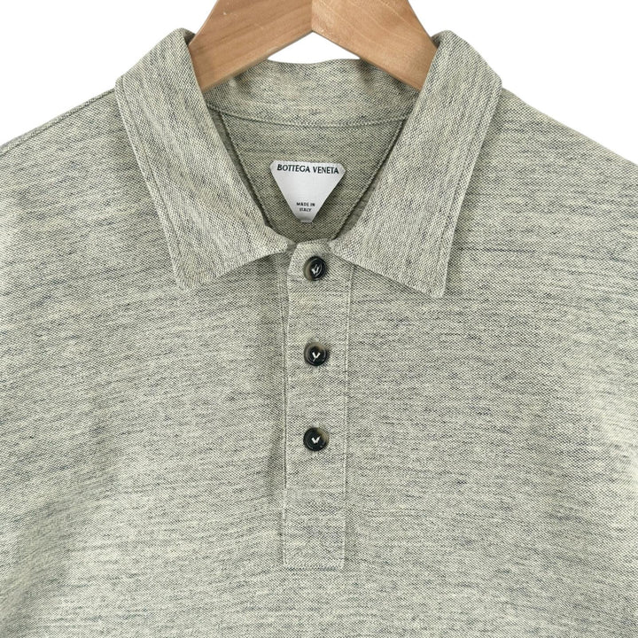 Great BOTTEGAVENETA Short sleeve polo shirt Melange green cotton mens XS 820677
