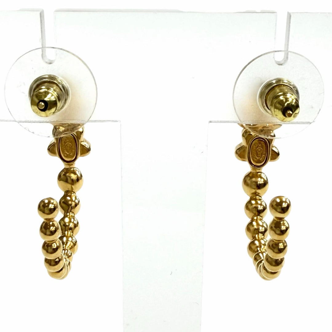 Great CHANEL Pierce gold crystal Women A24K ABE551