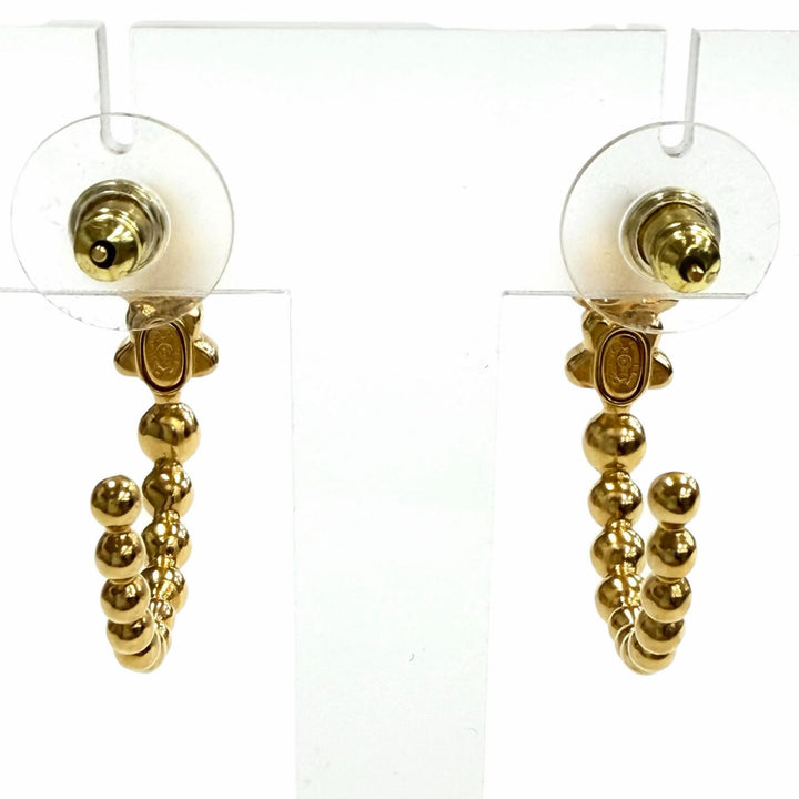 Great CHANEL Pierce gold crystal Women A24K ABE551