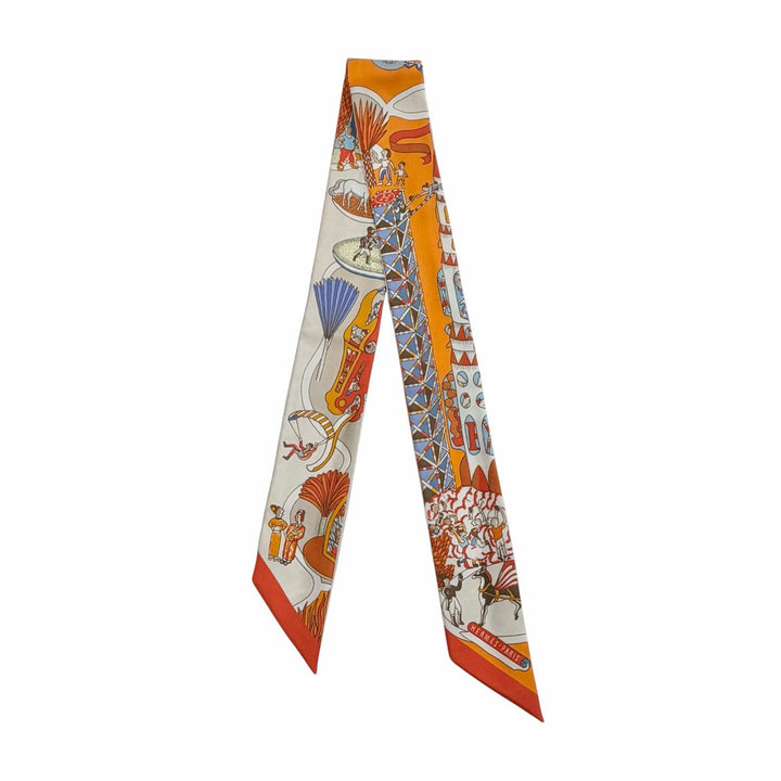 Excellent HERMES scarf Twilly Exposition Universelle silk Women