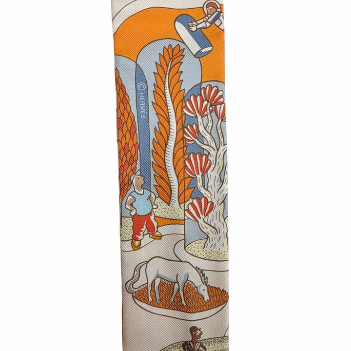 Excellent HERMES scarf Twilly Exposition Universelle silk Women