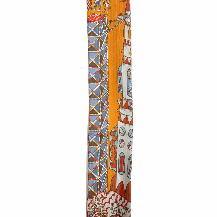 Excellent HERMES scarf Twilly Exposition Universelle silk Women