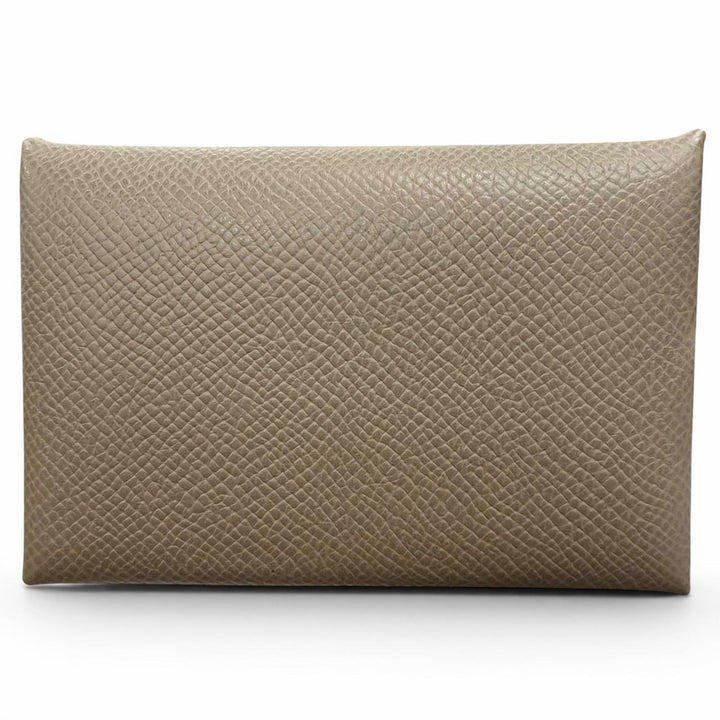 Pristine HERMES Card Case Calvi Epsom Leather Women