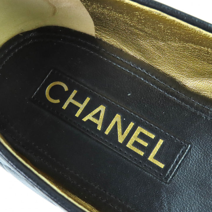 Great CHANEL pumps ballerina COCOMark Matelassé Leather Flat Shoes 38 23A G45047