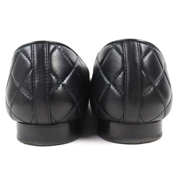 Great CHANEL pumps ballerina COCOMark Matelassé Leather Flat Shoes 38 23A G45047