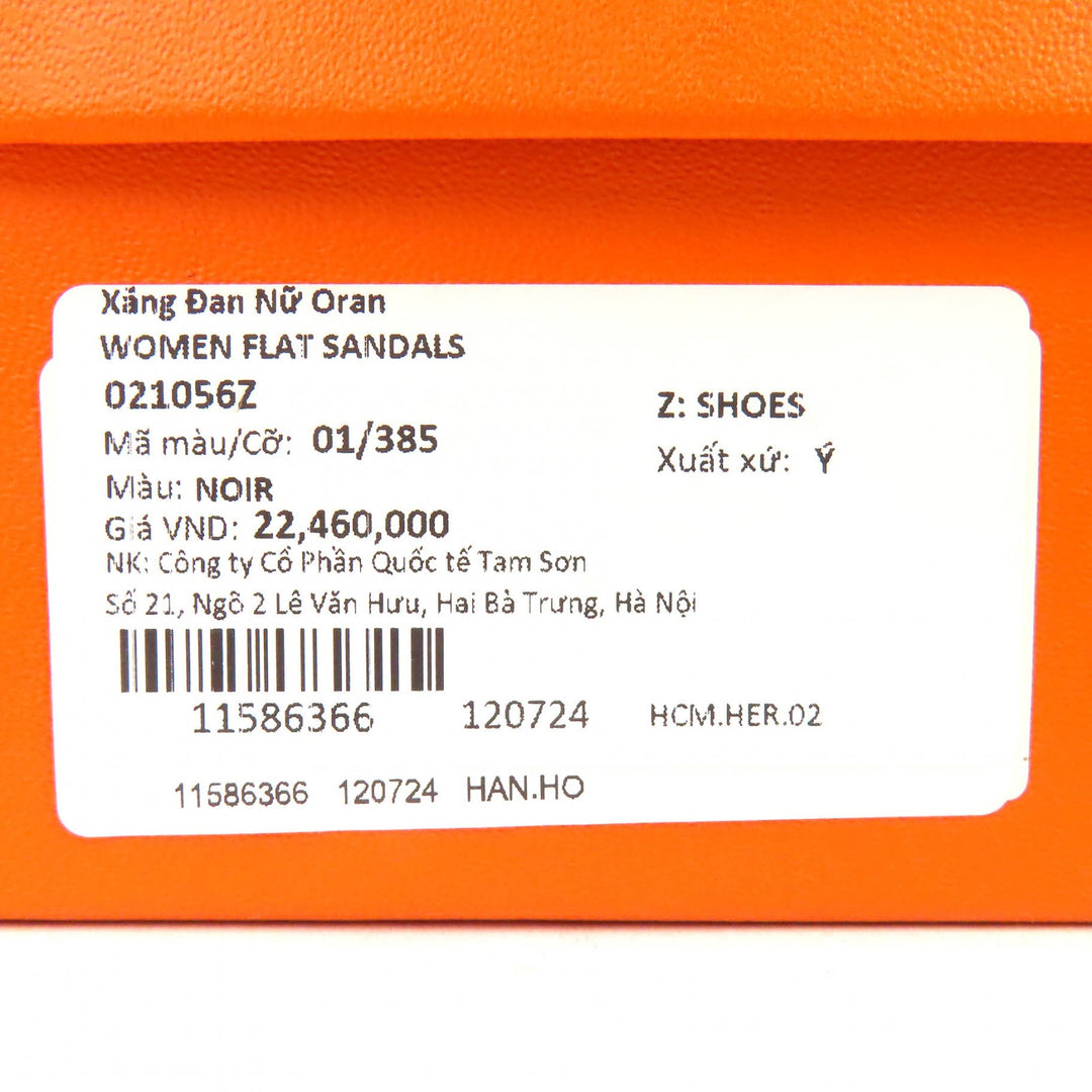 Pristine HERMES Mule Oran H-motif flat sandals Box scarf Leather 38.5 H021056Z