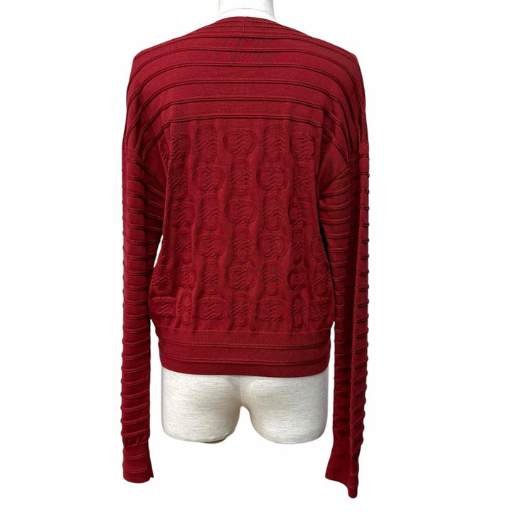 Excellent HERMES cardigan Chaine d'Ancre V-neck knit silk 38 3E2706D3