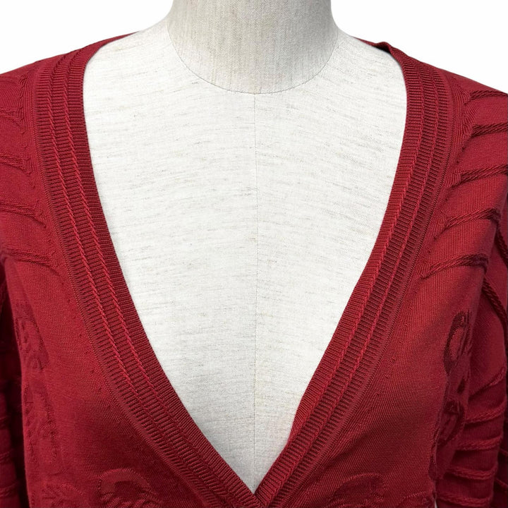 Excellent HERMES cardigan Chaine d'Ancre V-neck knit silk 38 3E2706D3