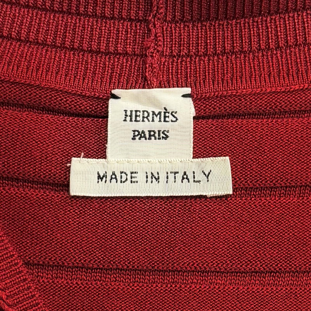 Excellent HERMES cardigan Chaine d'Ancre V-neck knit silk 38 3E2706D3