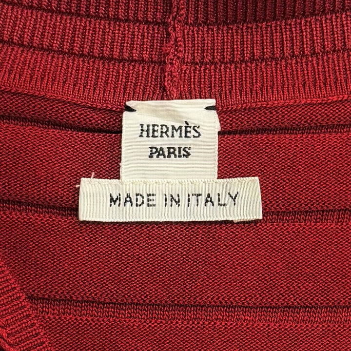 Excellent HERMES cardigan Chaine d'Ancre V-neck knit silk 38 3E2706D3