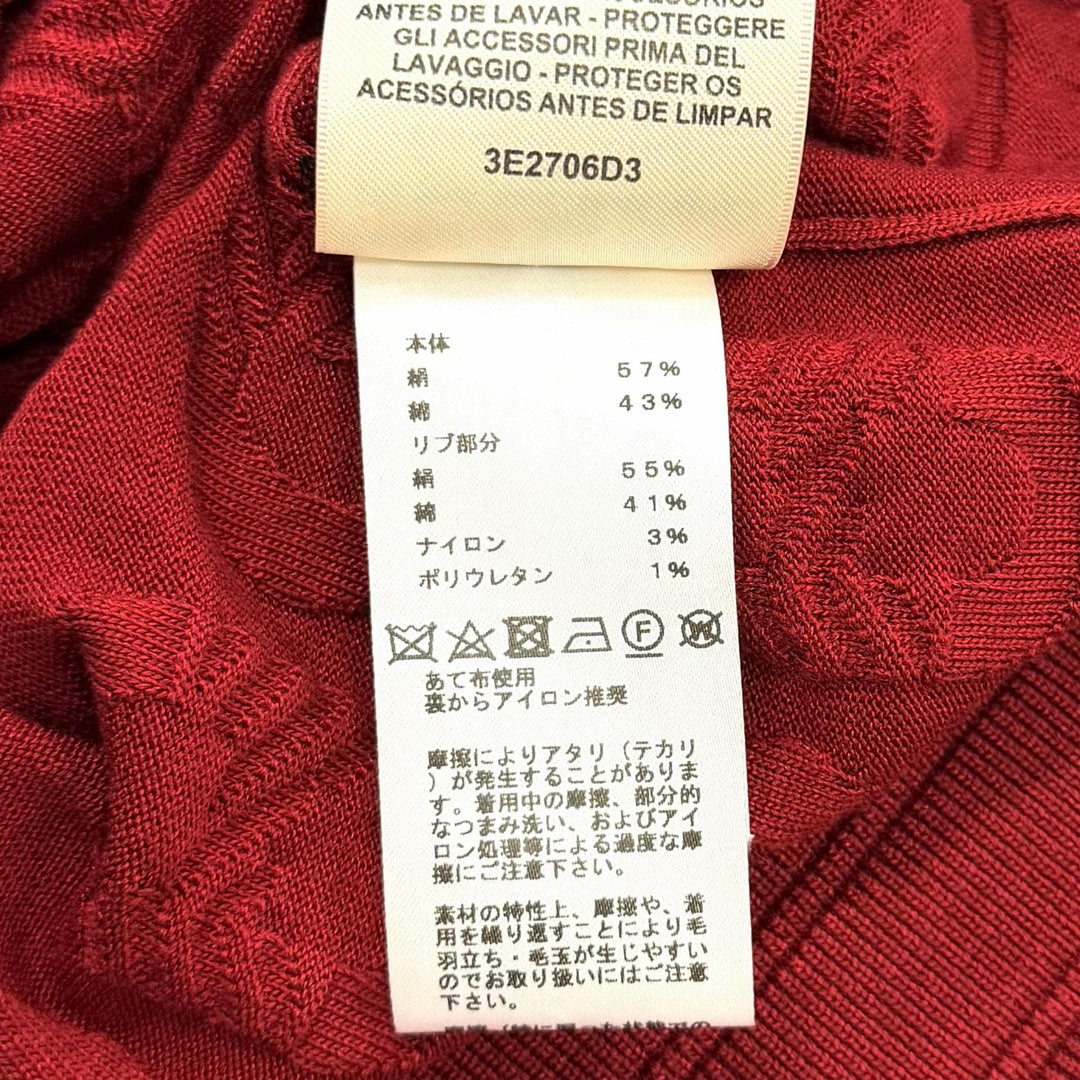 Excellent HERMES cardigan Chaine d'Ancre V-neck knit silk 38 3E2706D3