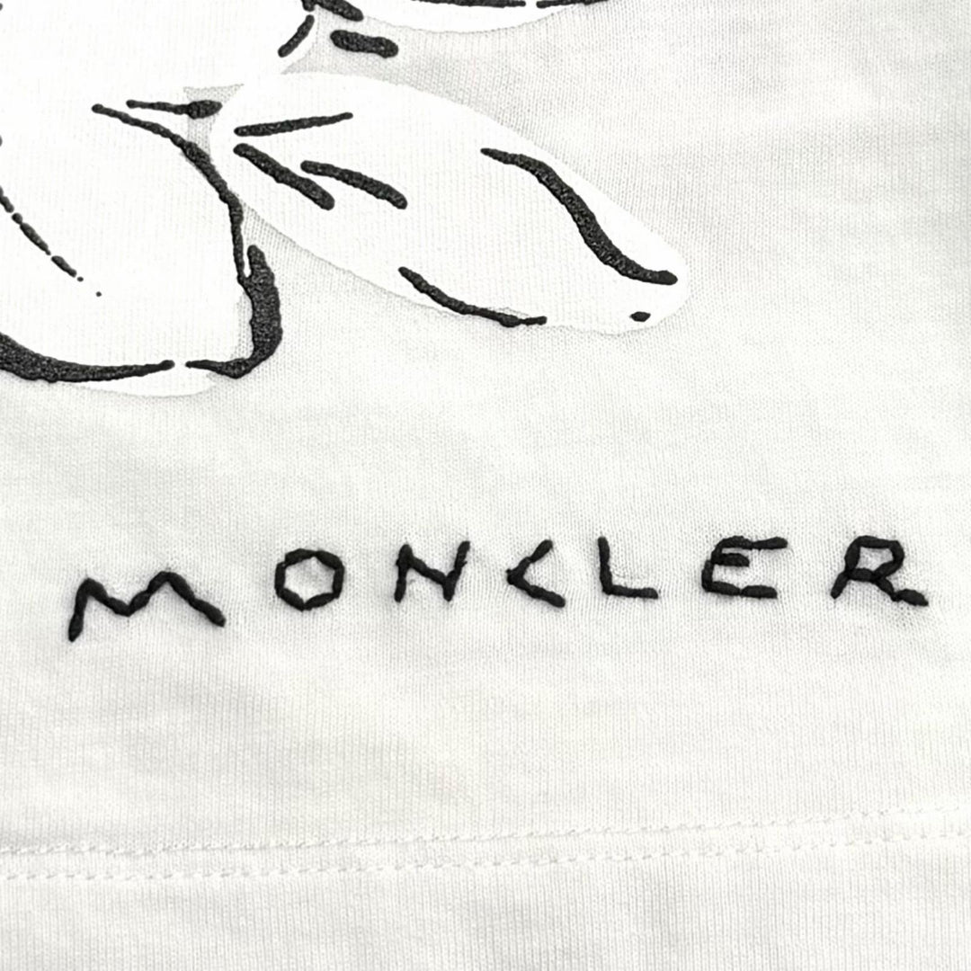 Great MONCLER Short sleeve T-shirt Embroidered logo floral shirt cotton XS
