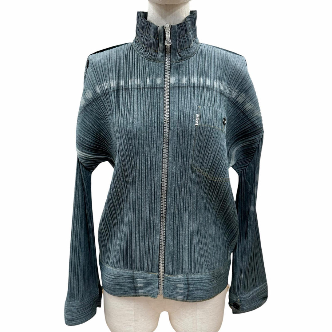 Excellent PLEATS PLEASE Jacket Blue polyester Women 5 PP33-JC722