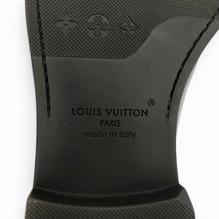 Great LOUIS VUITTON Leather shoes Mini Star Line Lace up black leather mens 8