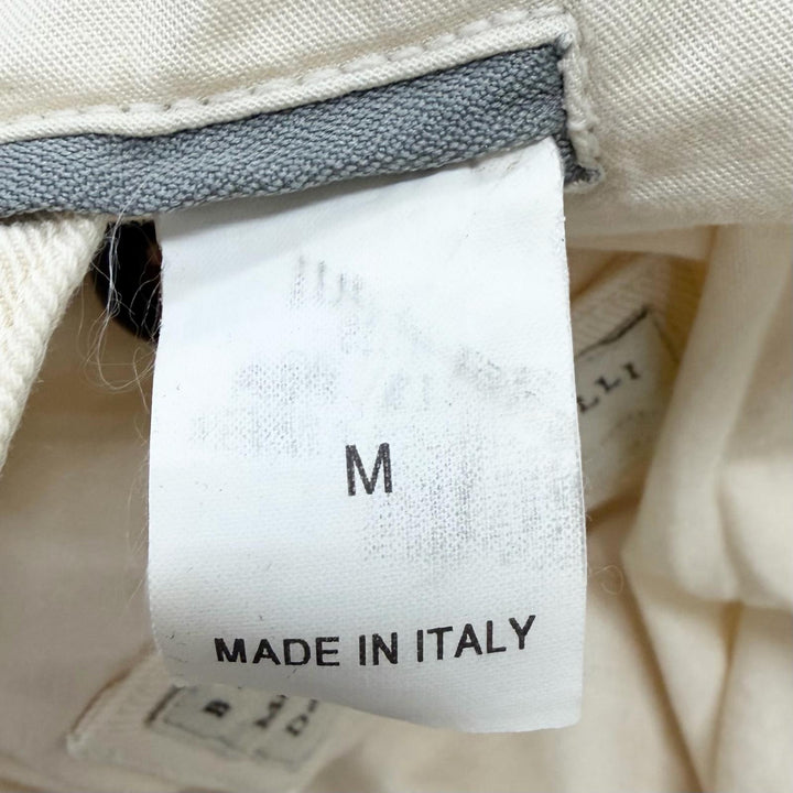 Excellent Brunello Cucinelli Best Logo Button Denim Ivory cotton mens M