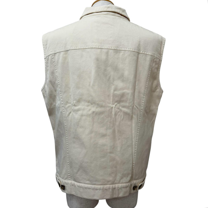 Excellent Brunello Cucinelli Best Logo Button Denim Ivory cotton mens M