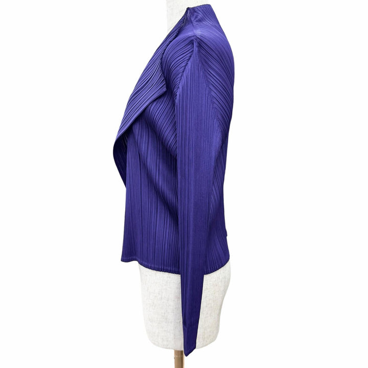 Excellent PLEATS PLEASE cardigan Buttonless Long Sleeve purple 3 PP11-JO123