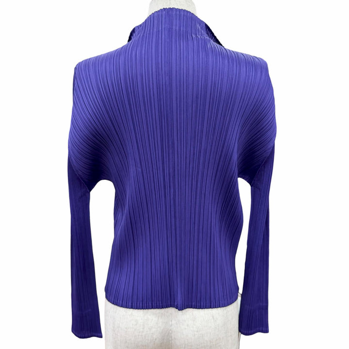 Excellent PLEATS PLEASE cardigan Buttonless Long Sleeve purple 3 PP11-JO123