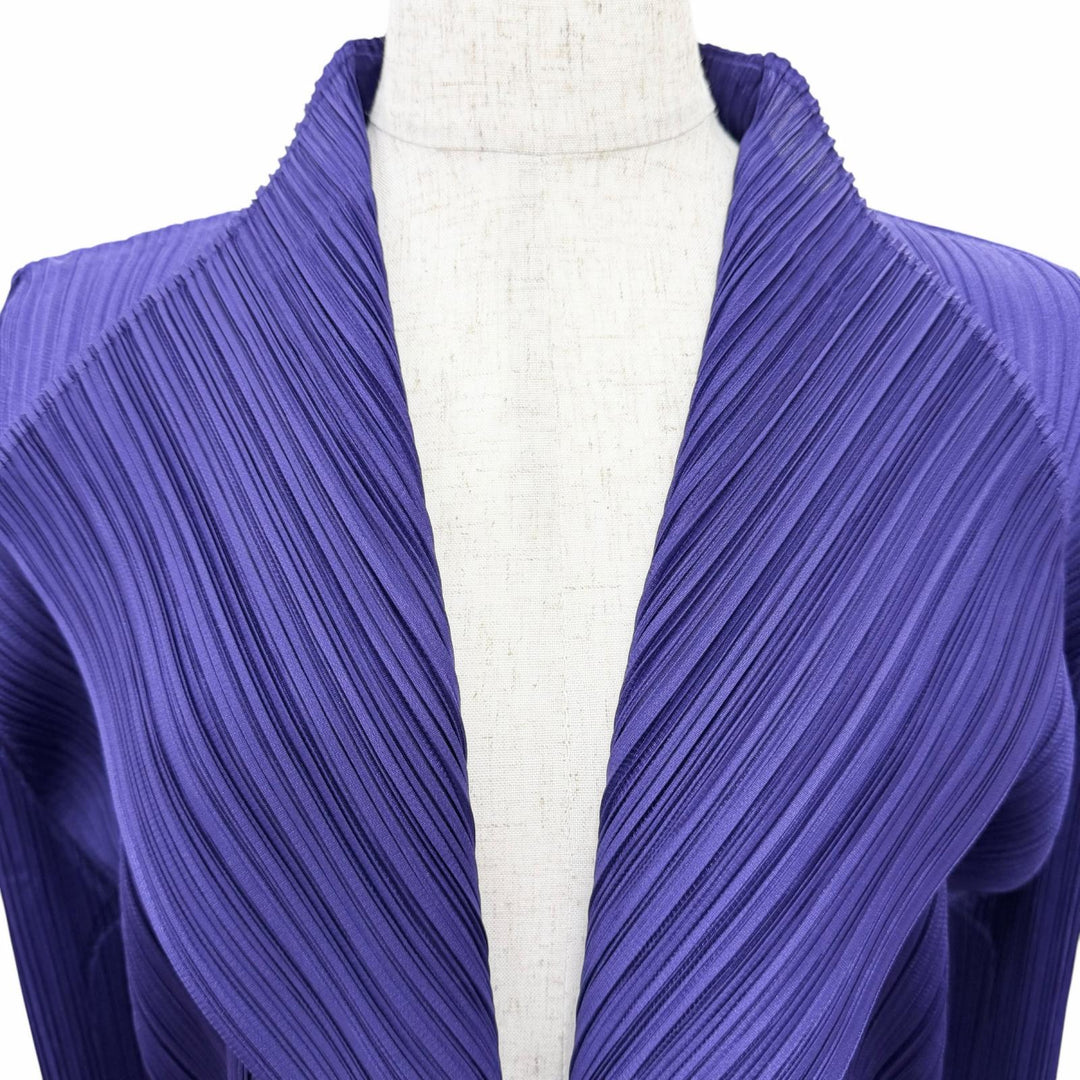Excellent PLEATS PLEASE cardigan Buttonless Long Sleeve purple 3 PP11-JO123