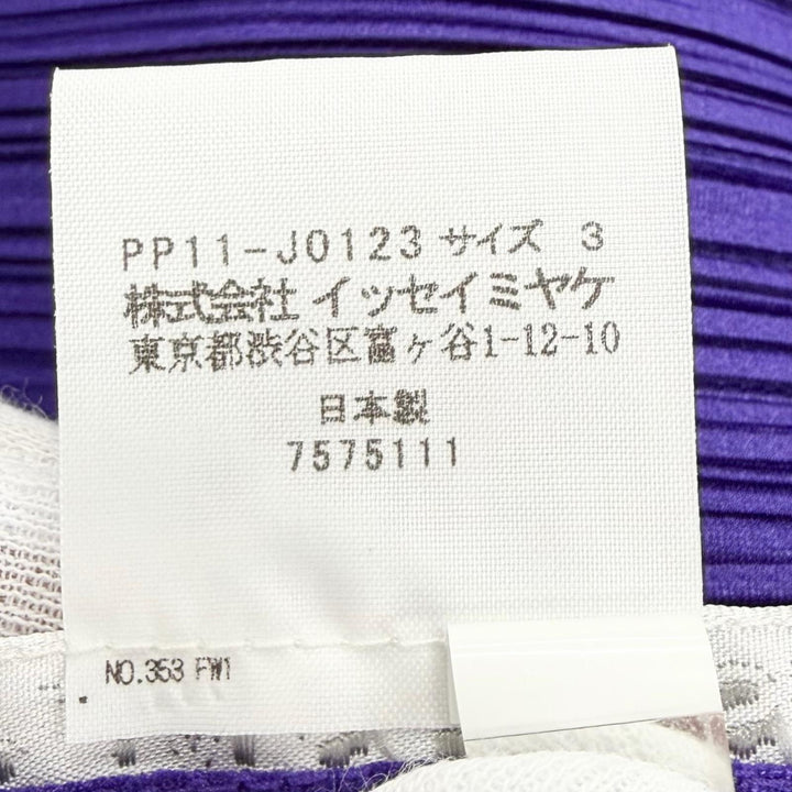 Excellent PLEATS PLEASE cardigan Buttonless Long Sleeve purple 3 PP11-JO123