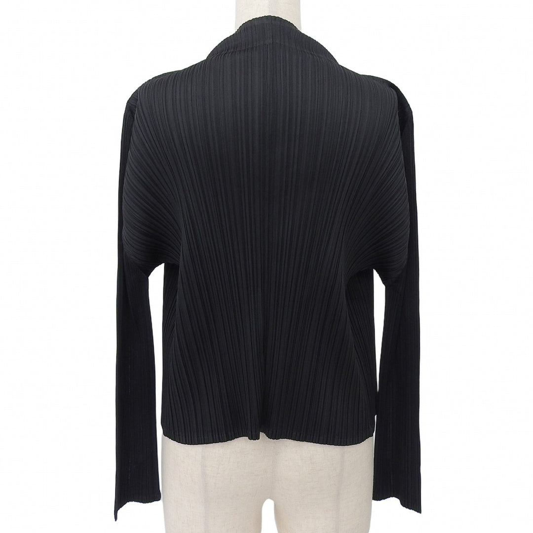 Excellent PLEATS PLEASE cardigan black polyester Women 3 PP11-JO123