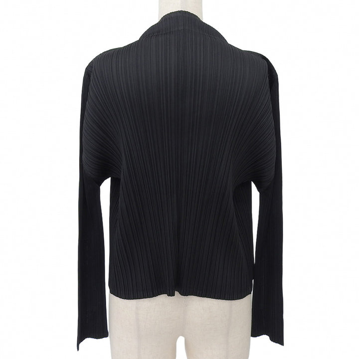 Excellent PLEATS PLEASE cardigan black polyester Women 3 PP11-JO123