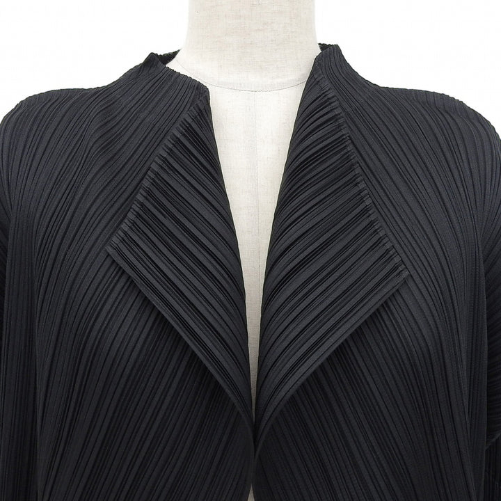 Excellent PLEATS PLEASE cardigan black polyester Women 3 PP11-JO123