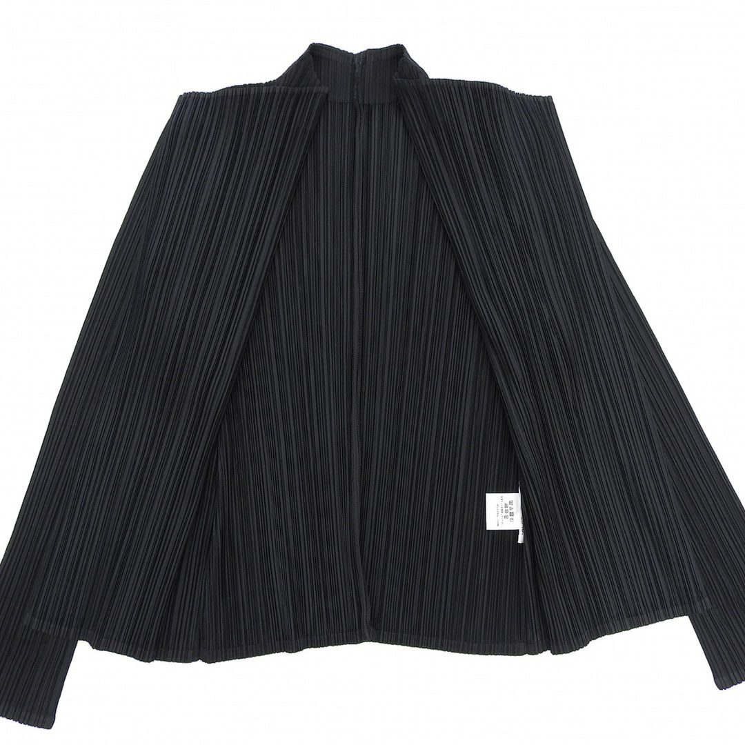 Excellent PLEATS PLEASE cardigan black polyester Women 3 PP11-JO123