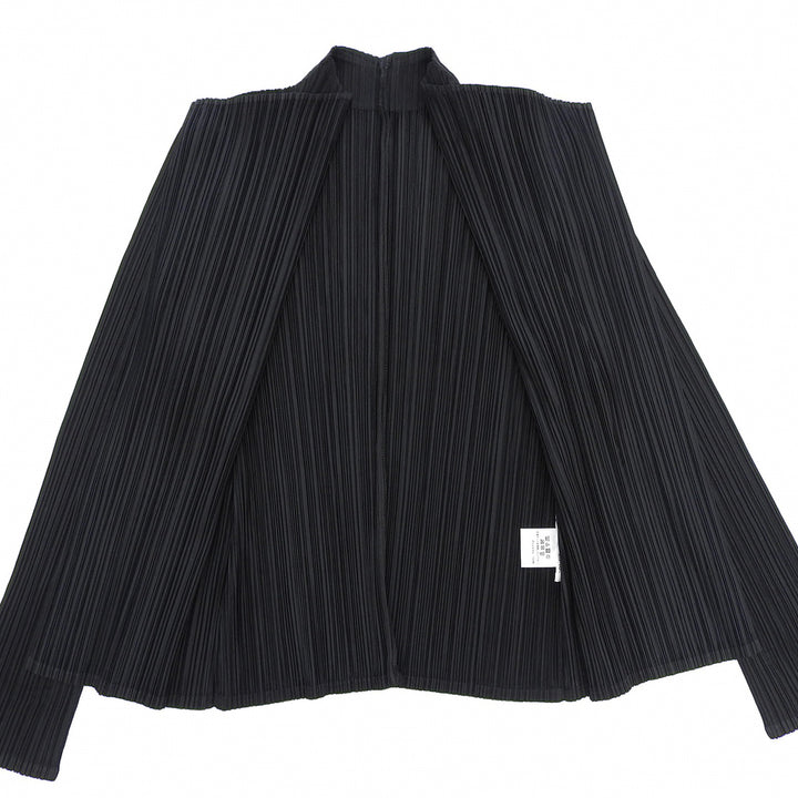 Excellent PLEATS PLEASE cardigan black polyester Women 3 PP11-JO123