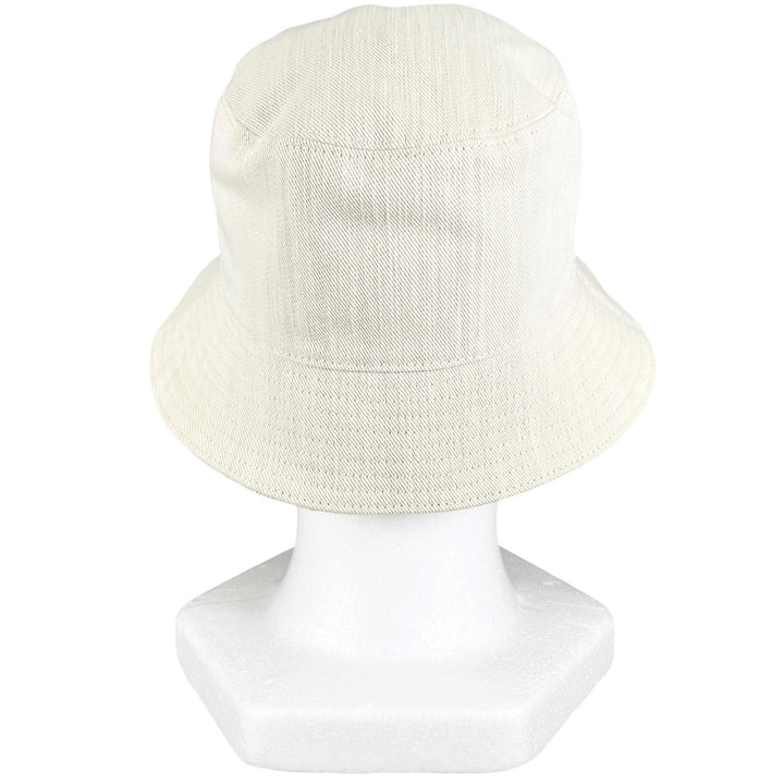 Great FENDI hat FF logo embroidered reversible ZUCCA Pattern bucket bag Ivory