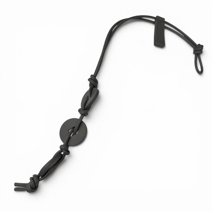 Pristine BOTTEGAVENETA Bag charm Coin motif strap gray leather mens