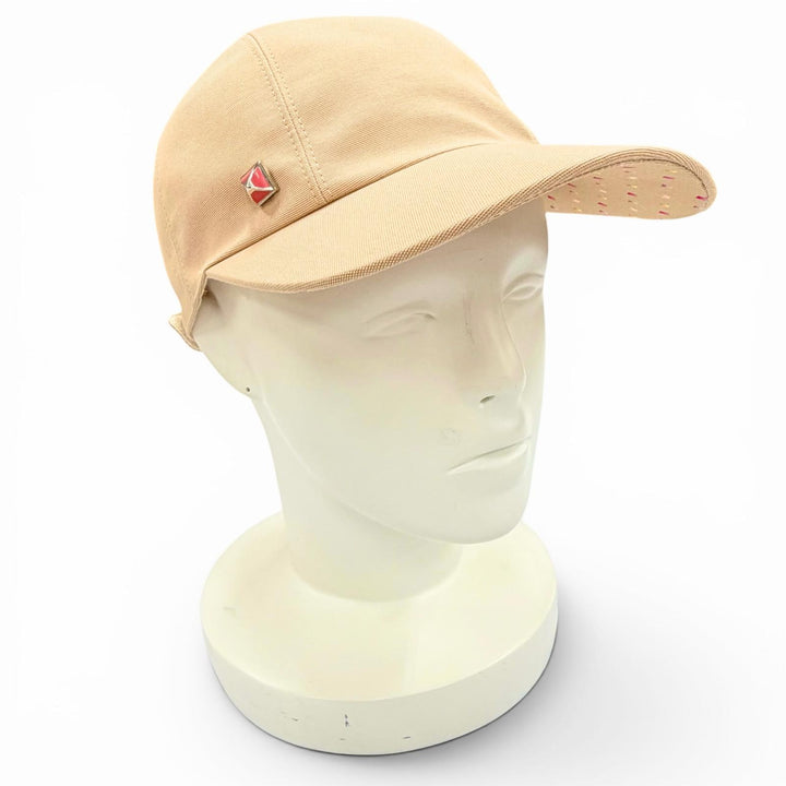 Excellent HERMES cap Casquette Davis Dot Medor Serie button beige cotton 57