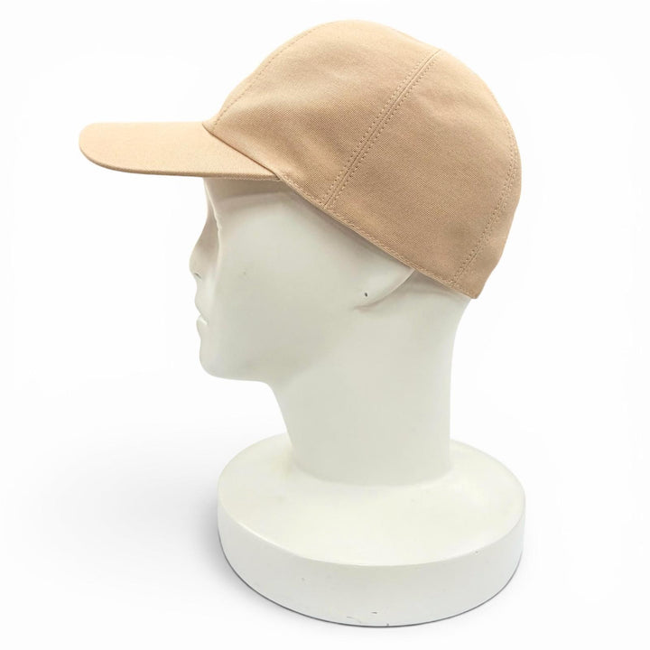 Excellent HERMES cap Casquette Davis Dot Medor Serie button beige cotton 57